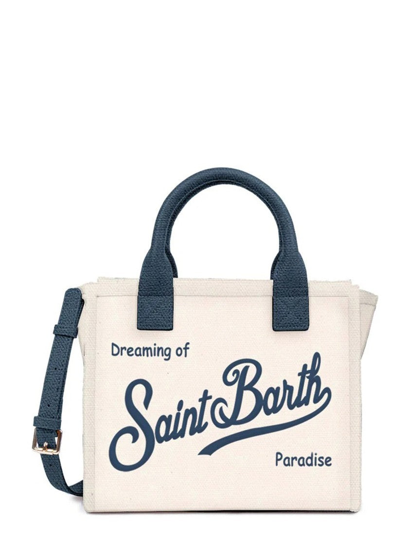 Mc2 Saint Barth Midi Canvas Bag With Leather Accents