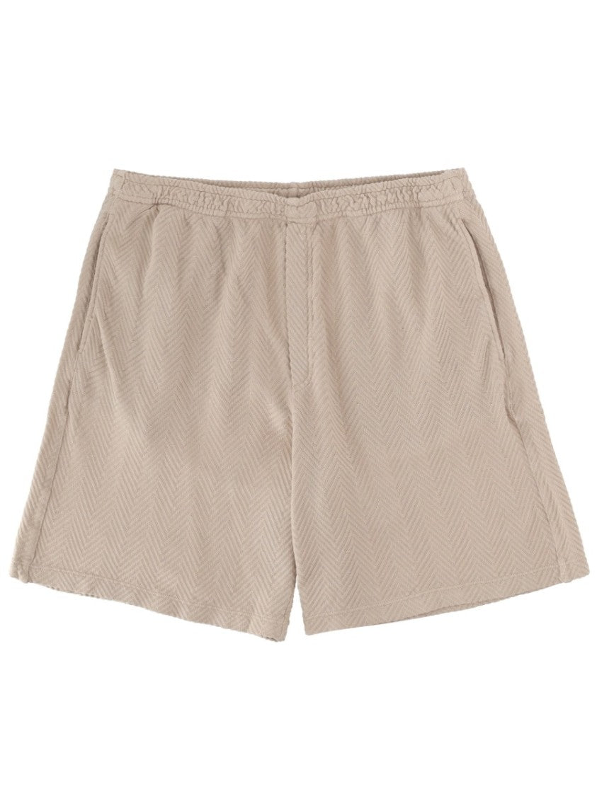 Missoni Beige Herringbone Cotton-Viscose Casual Shorts