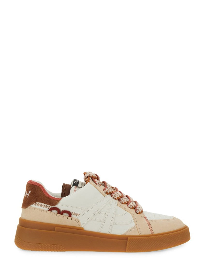 Ash Calf Leather Sneakers With Woven Laces