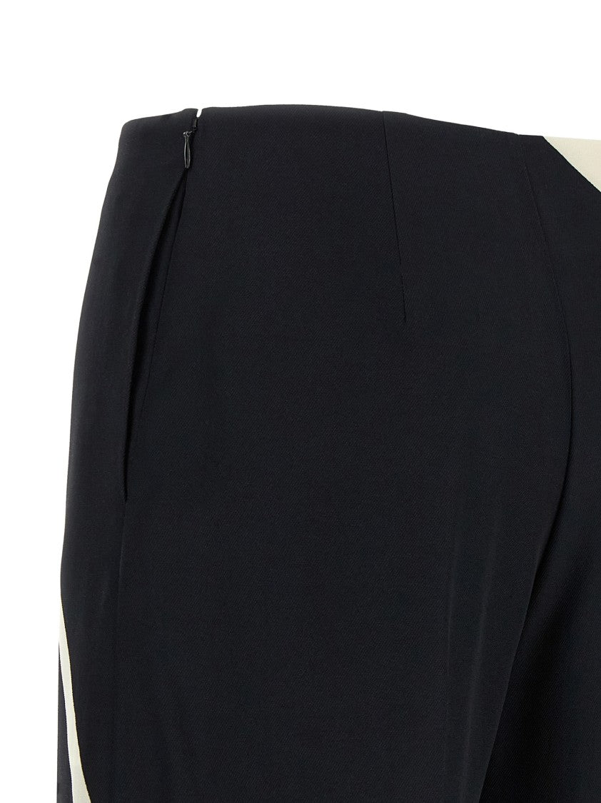 Alberta Ferretti Cropped Viscose Twill Pants With Geometric Print