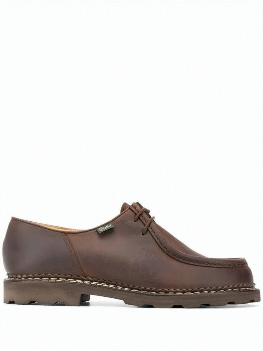 Paraboot Nubuck Leather Moc Toe Loafers