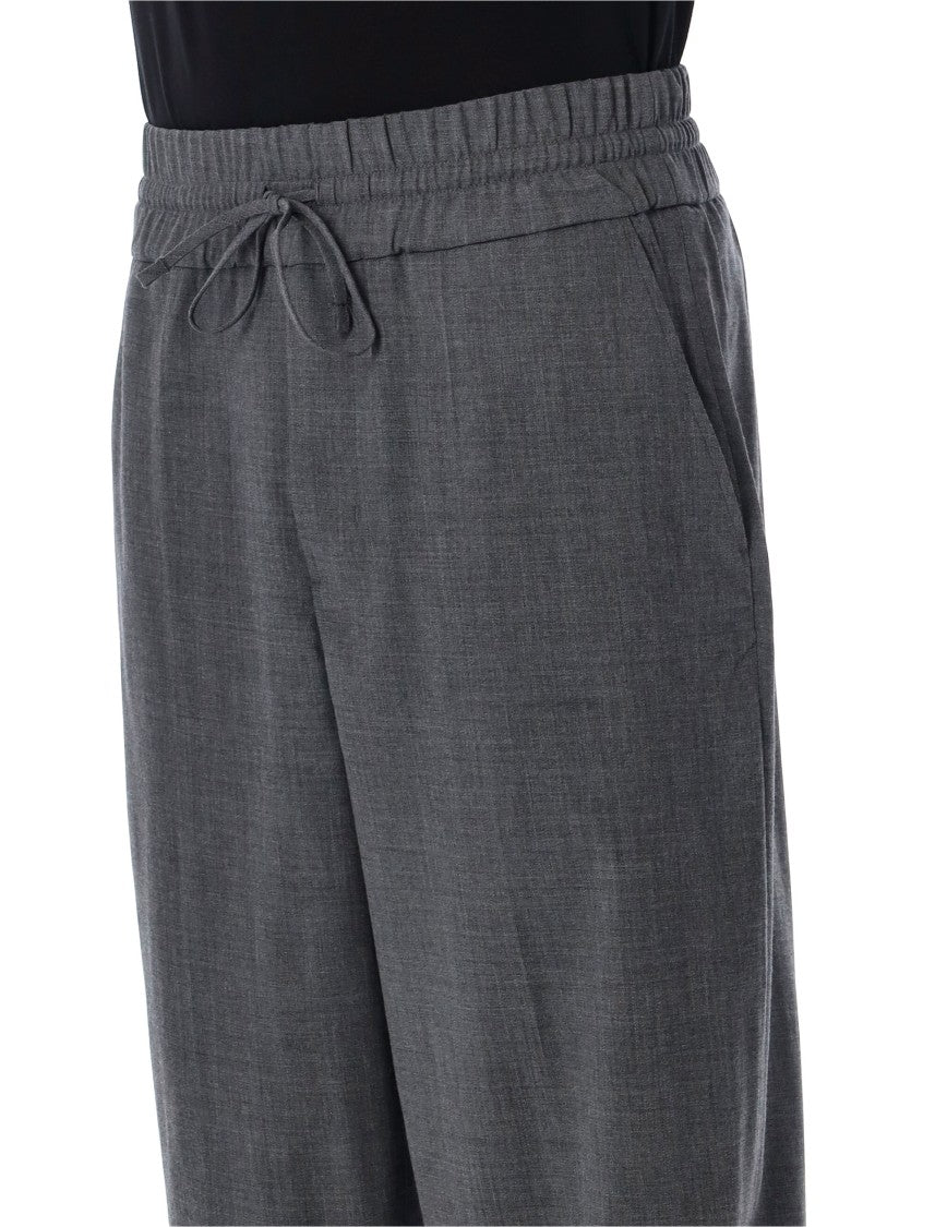 Ami Paris Relaxed-Fit Grey Wool Jogging Pants