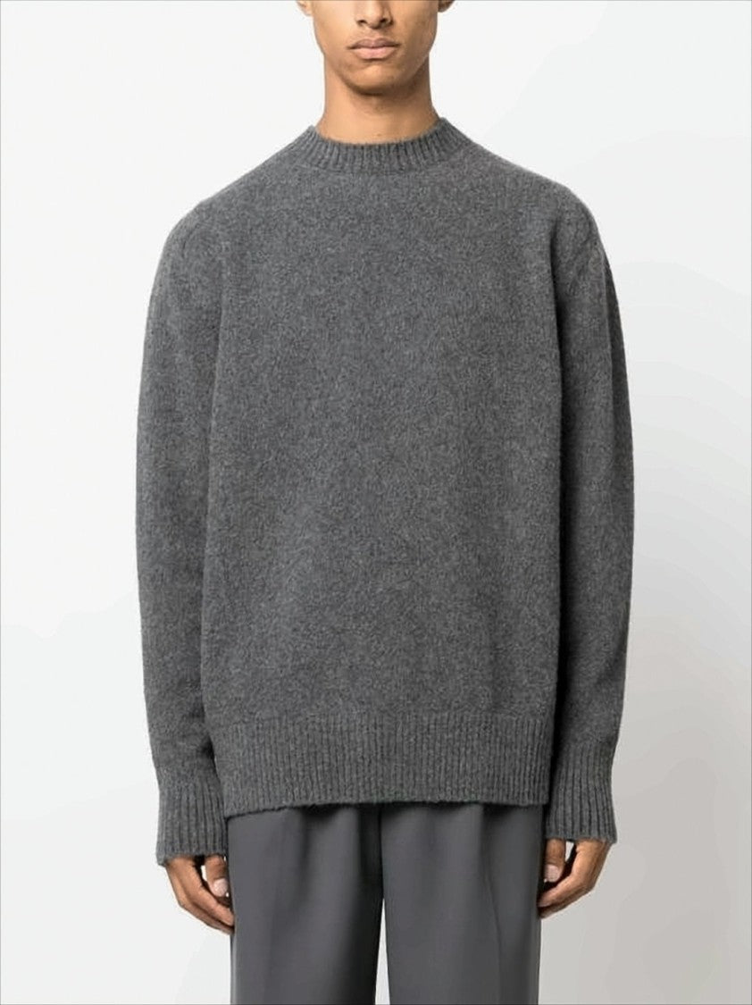 Oamc Relaxed Fit Wool Sweater With Ribbed Detailing