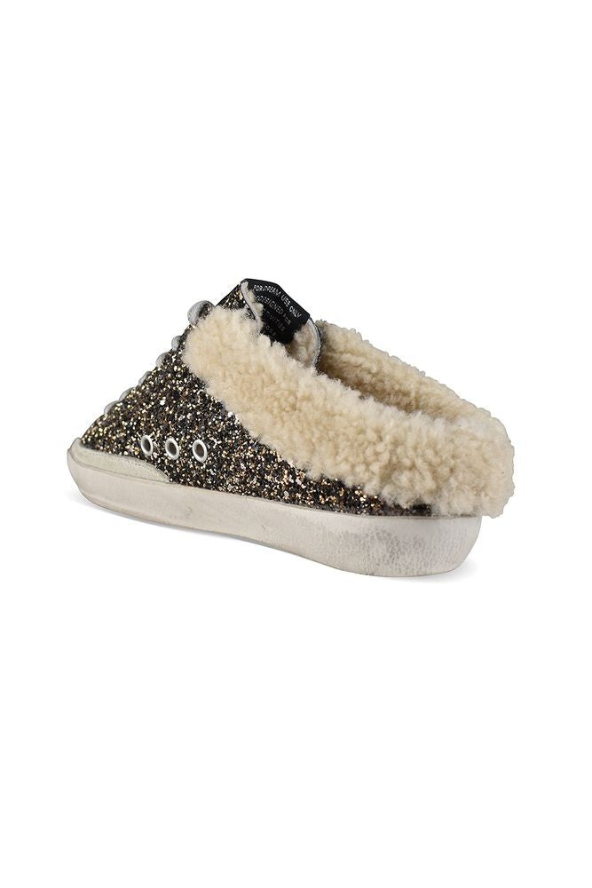 Golden Goose Black Gold Brown Sequins Superstar Clogs