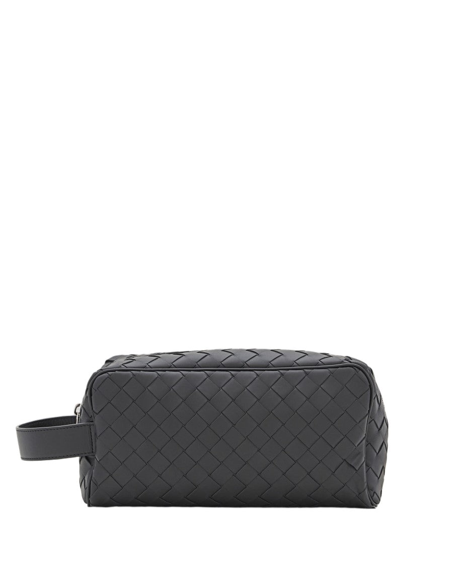 Bottega Veneta Black Leather Small Beauty Case