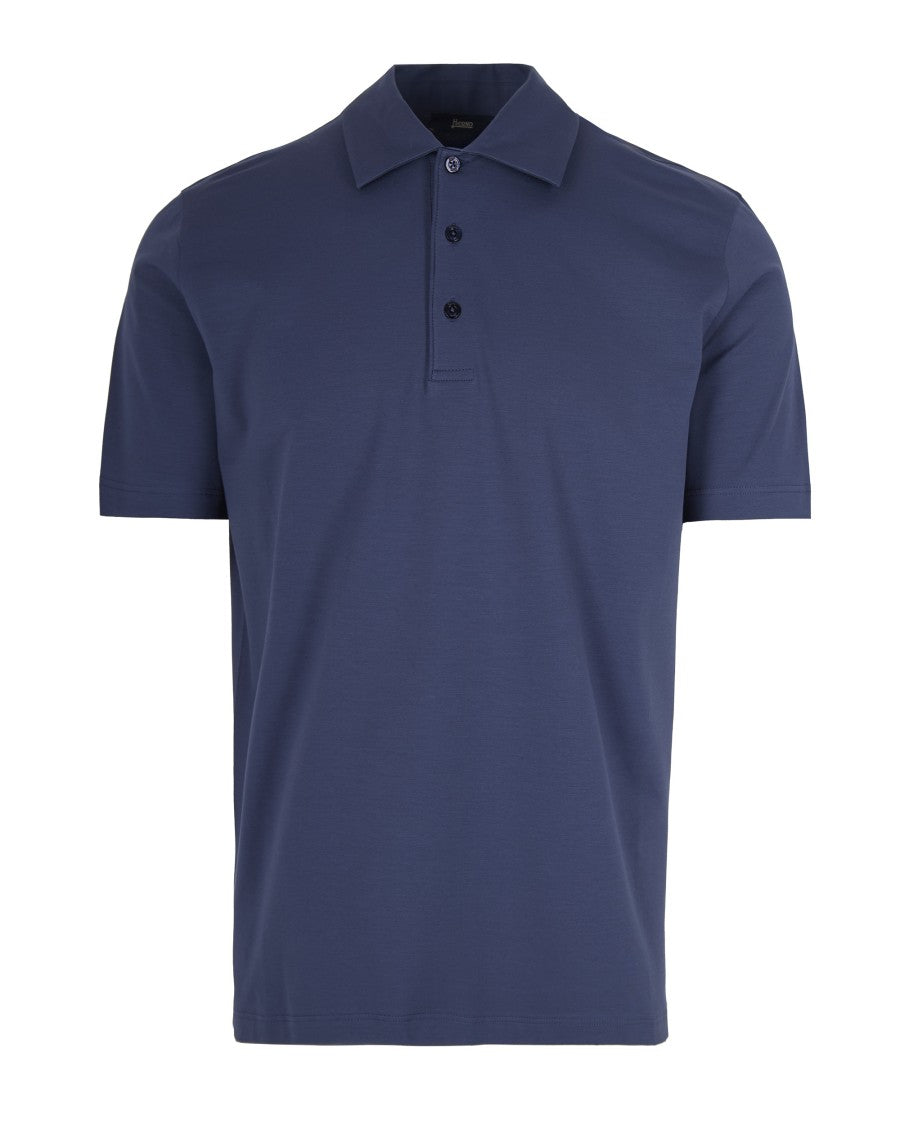 Herno French Collar Stretch Jersey Polo Shirt