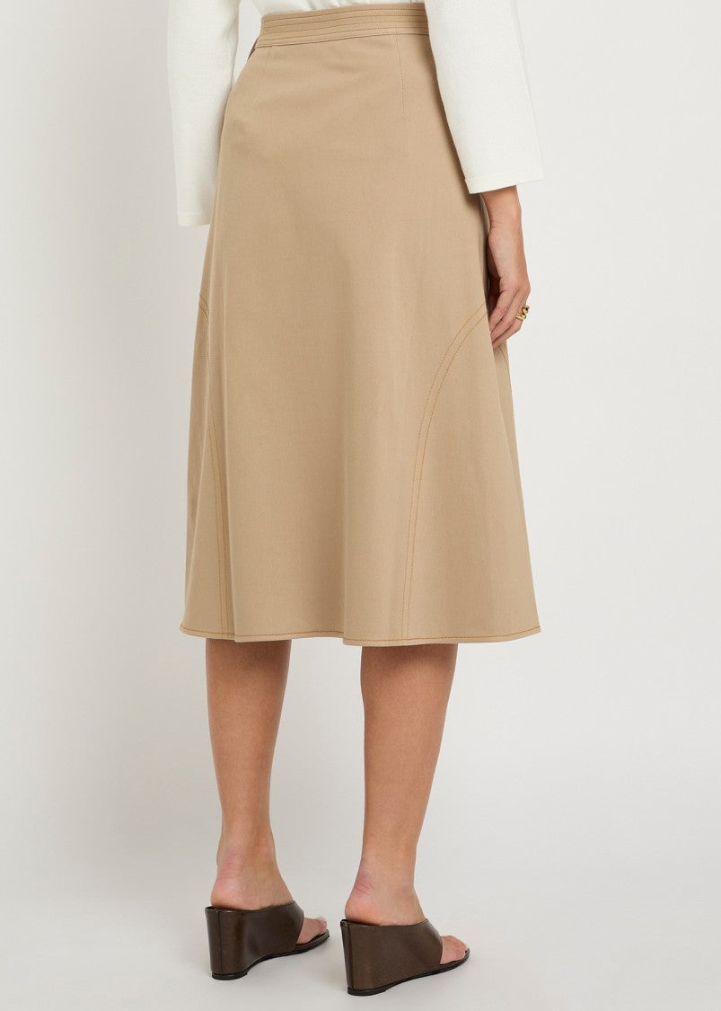 Max Mara Knee-Length A-Line Skirt With Stitched Belt Tie