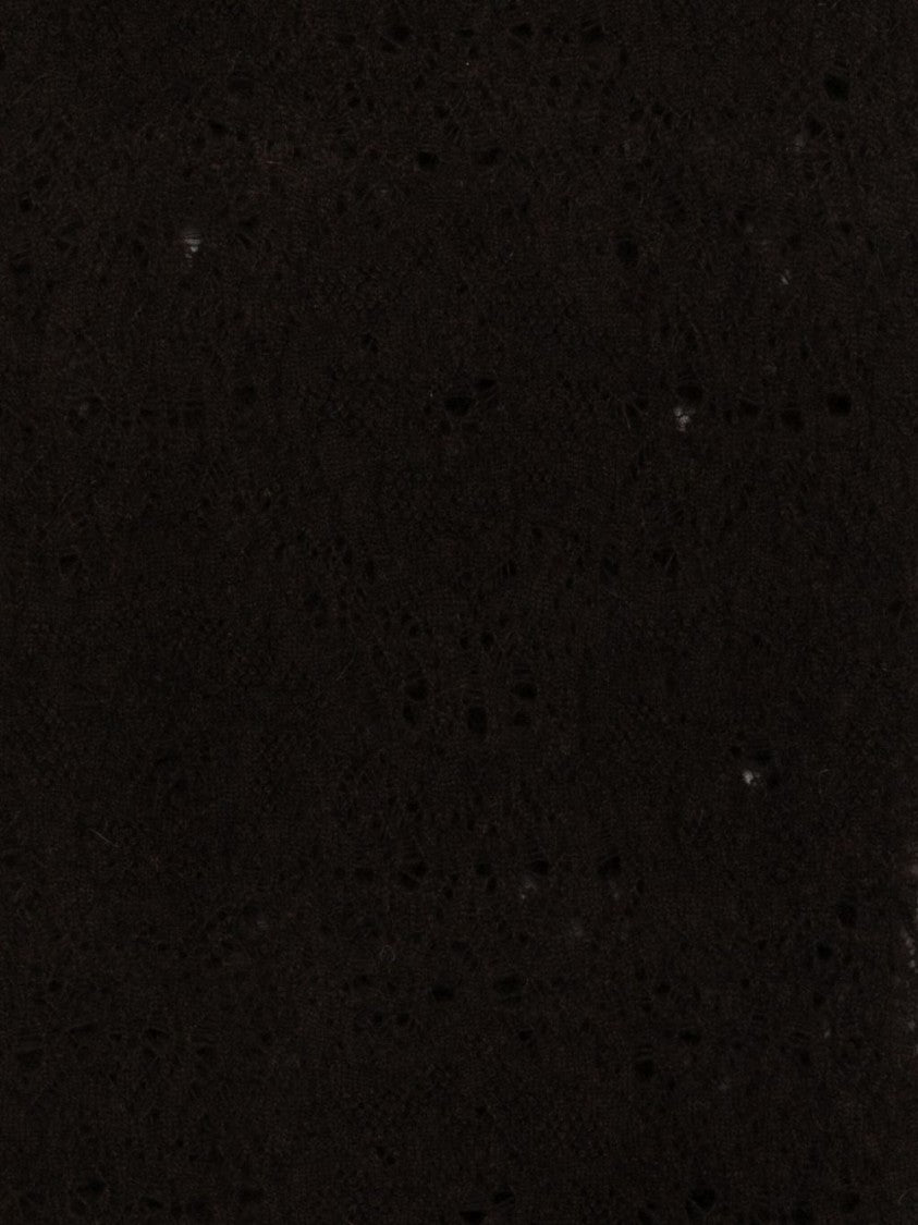 Dexterior Gray Lace Scarf In Wool