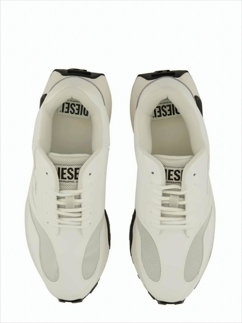 Diesel Sleek Off-White Sneakers With Calf Leather Accents