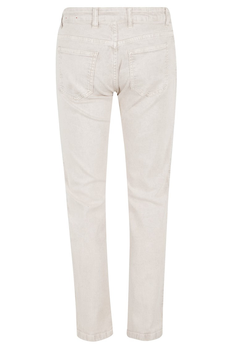 Eleventy Beige Five-Pocket Straight-Leg Cotton Jeans
