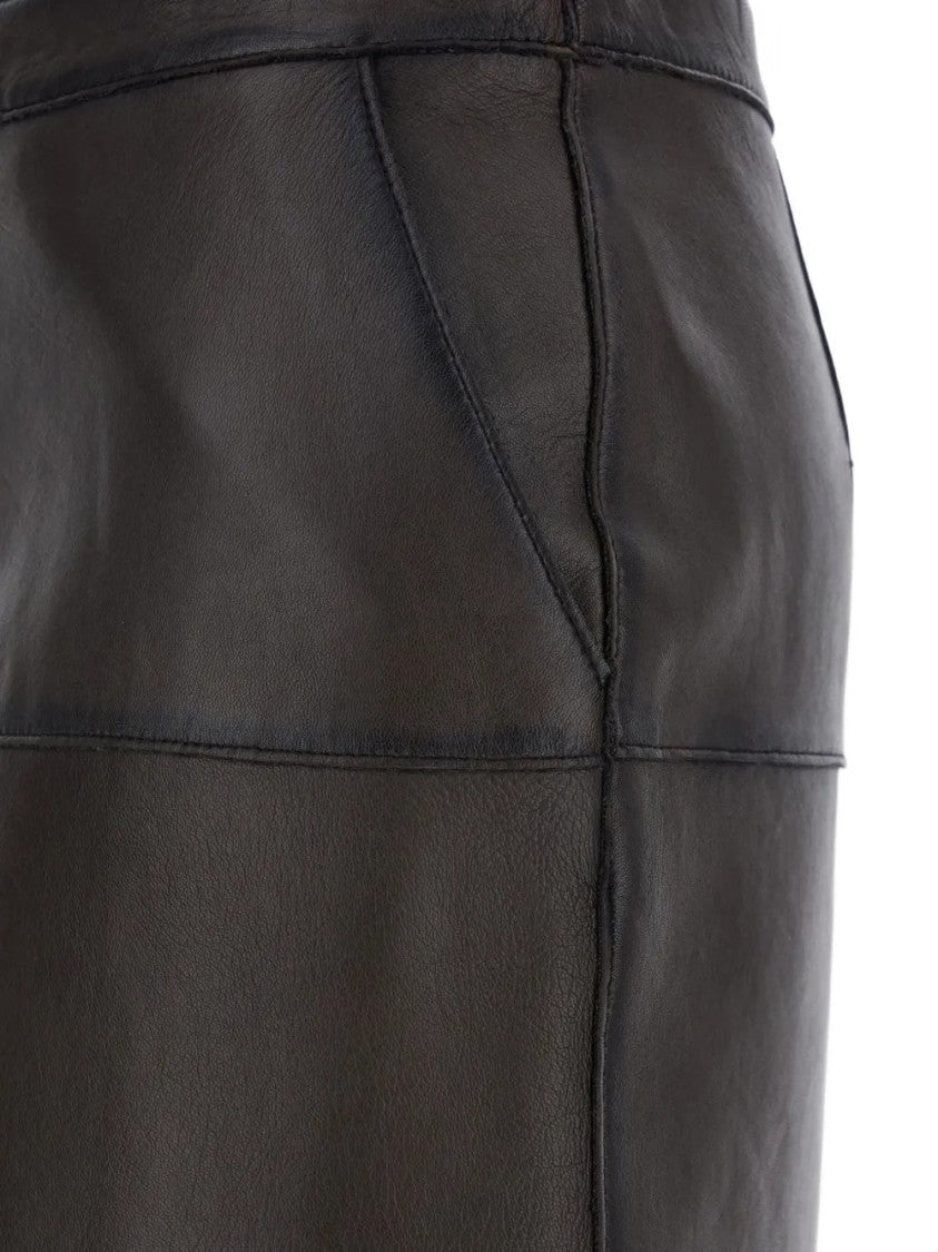 P.A.R.O.S.H. Black Lamb Leather Mini Skirt