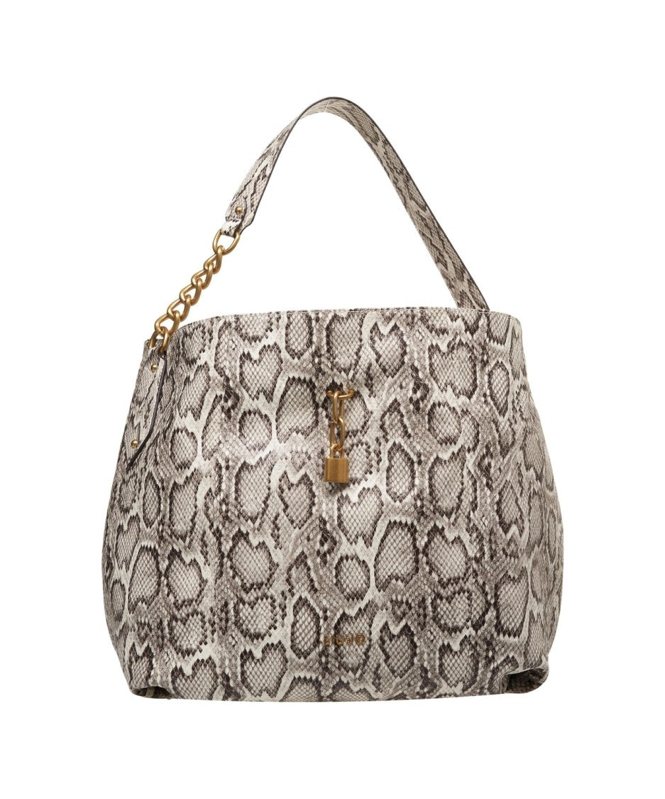 Liu Jo Grey Snake Pattern Shopper Bag