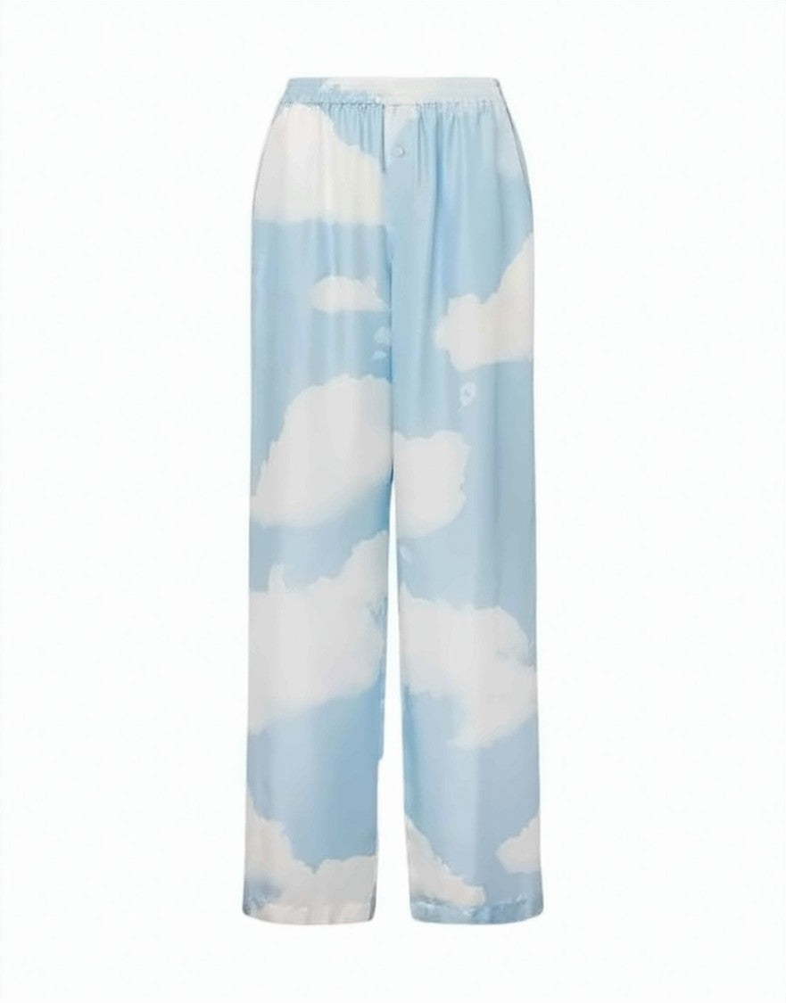 Moschino Wide-Leg Palazzo Pants With Cloud Print