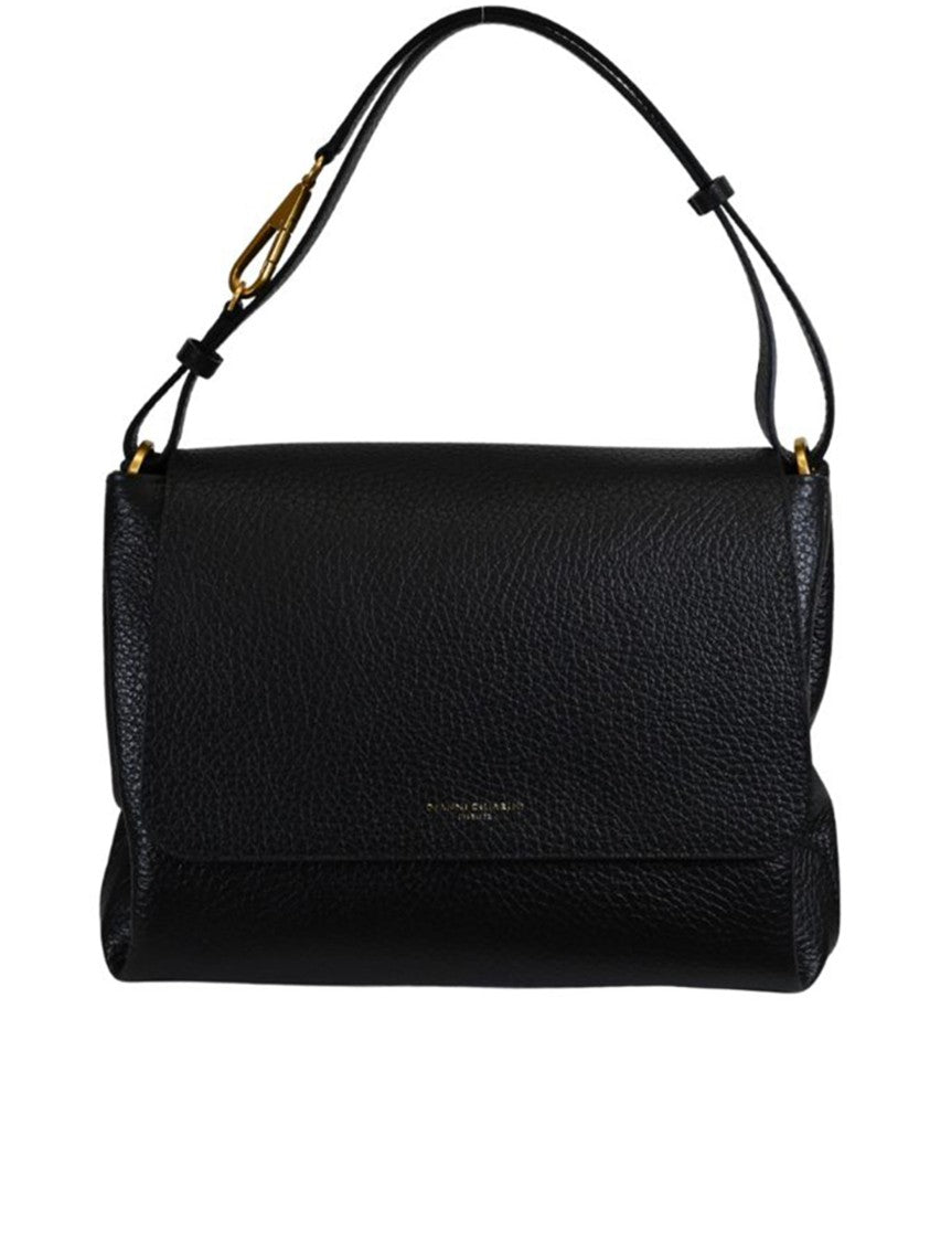 Gianni Chiarini Cecile Structured Black Textured Leather Handbag