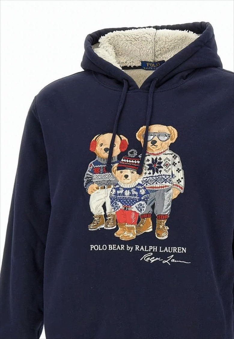 Polo Ralph Lauren Sherpa-Lined Hoodie With Iconic Bear Graphic