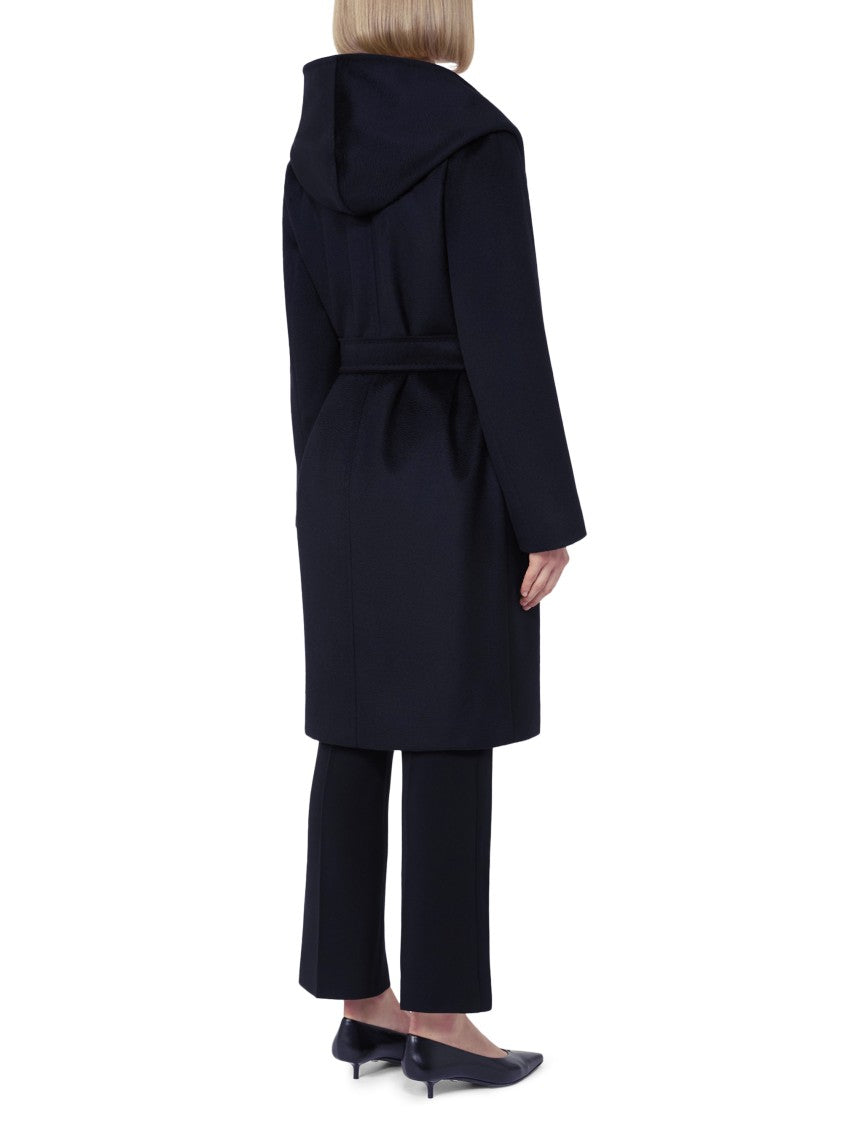 Max Mara Belted Mid-Length Blue Coat