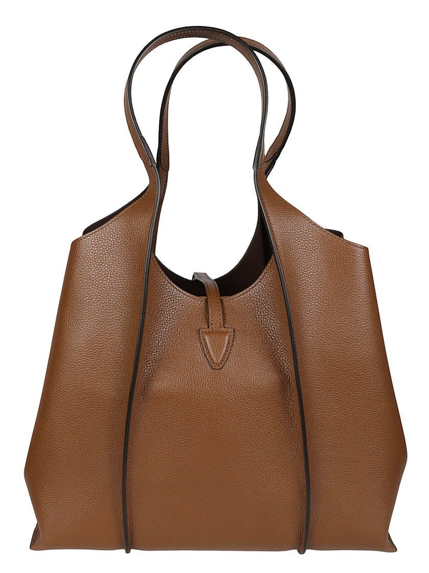 Tod's Medium Shopping Bag In Textured Calf Leather With T-Clasp