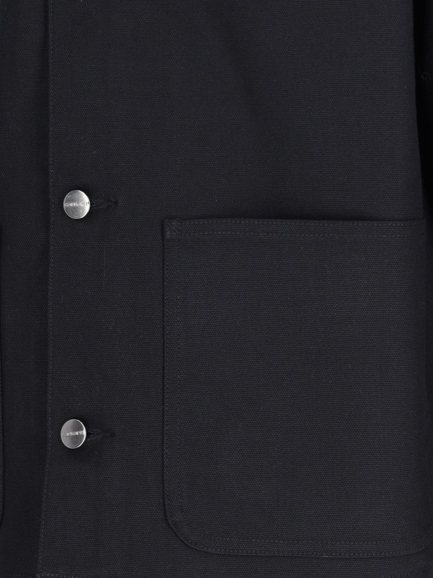 Carhartt Wip Black Michigan Waterproof Cotton Shirt Jacket