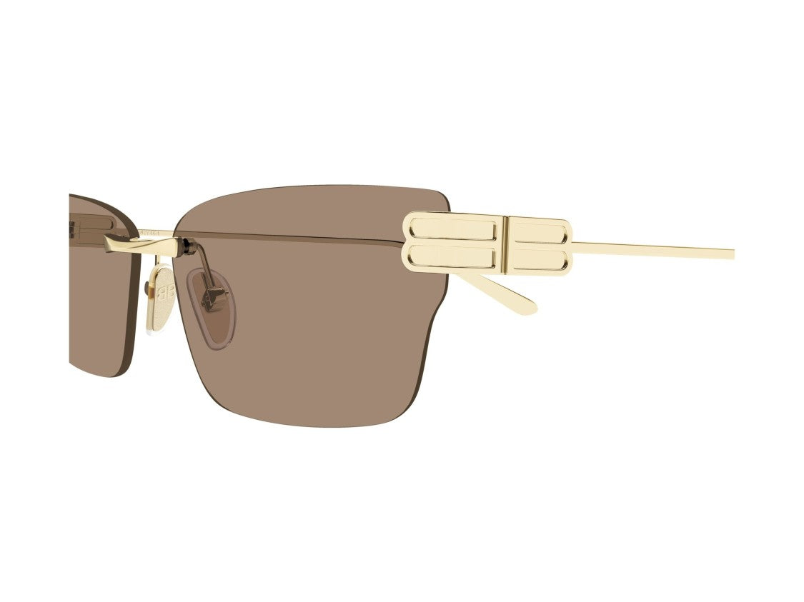 Balenciaga Gold Bb0487s Metal Rimless Rectangular Sunglasses