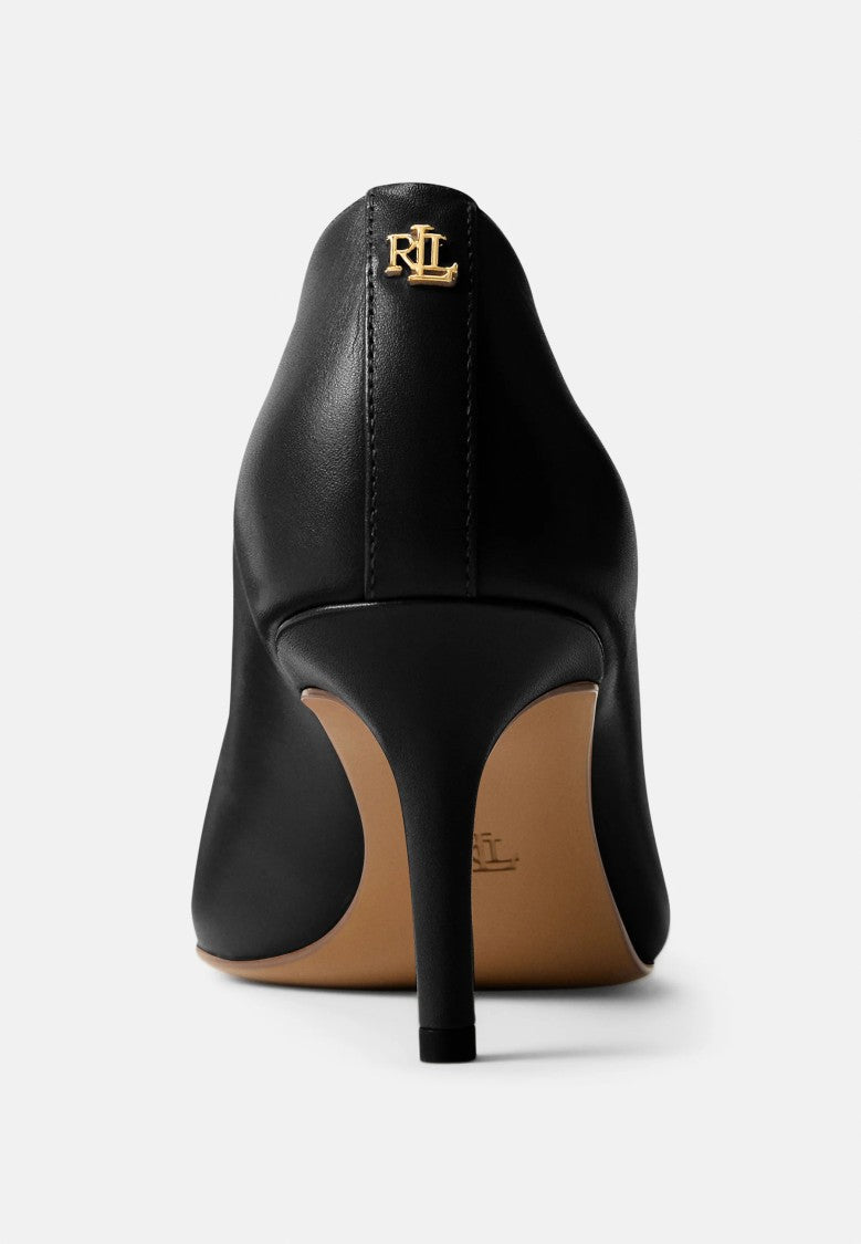 Lauren Ralph Lauren Black Lanette Smooth Calf Leather Pumps