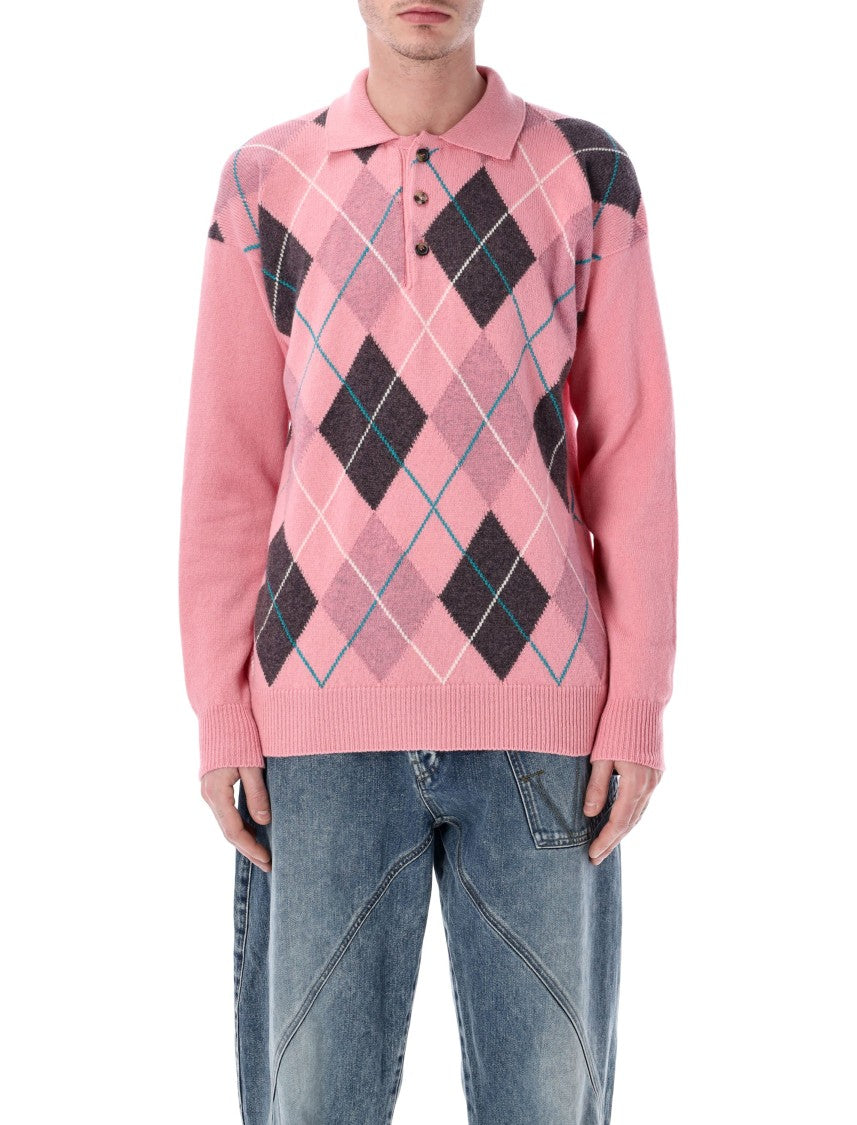 J. W. Anderson X Pringle Argyle Polo Sweater