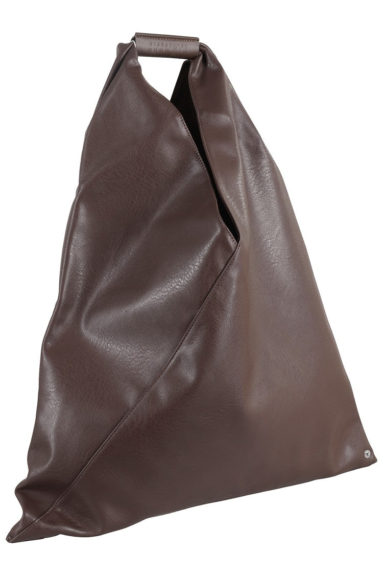 Mm6 By Maison Margiela Minimalist Burgundy Handbag With Triangular Design