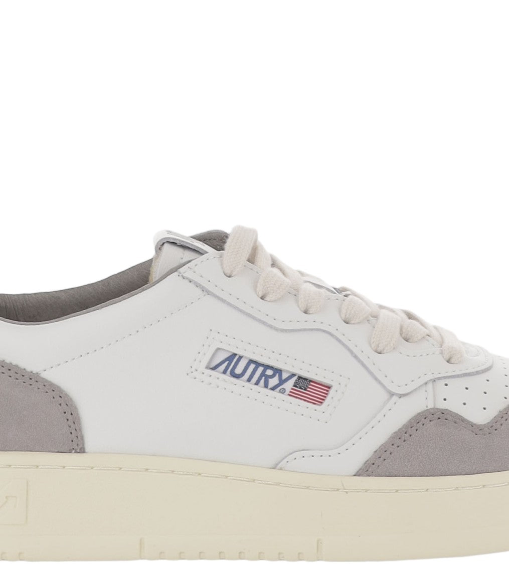 Autry Low-Top Leather Sneakers With Suede Inserts And Logo Details