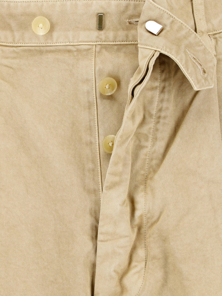 Auralee Wide-Leg Chino Pants With Distressed Details And Medium Waist