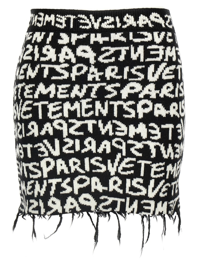 Vetements ' Paris Monogram Mini' Skirt