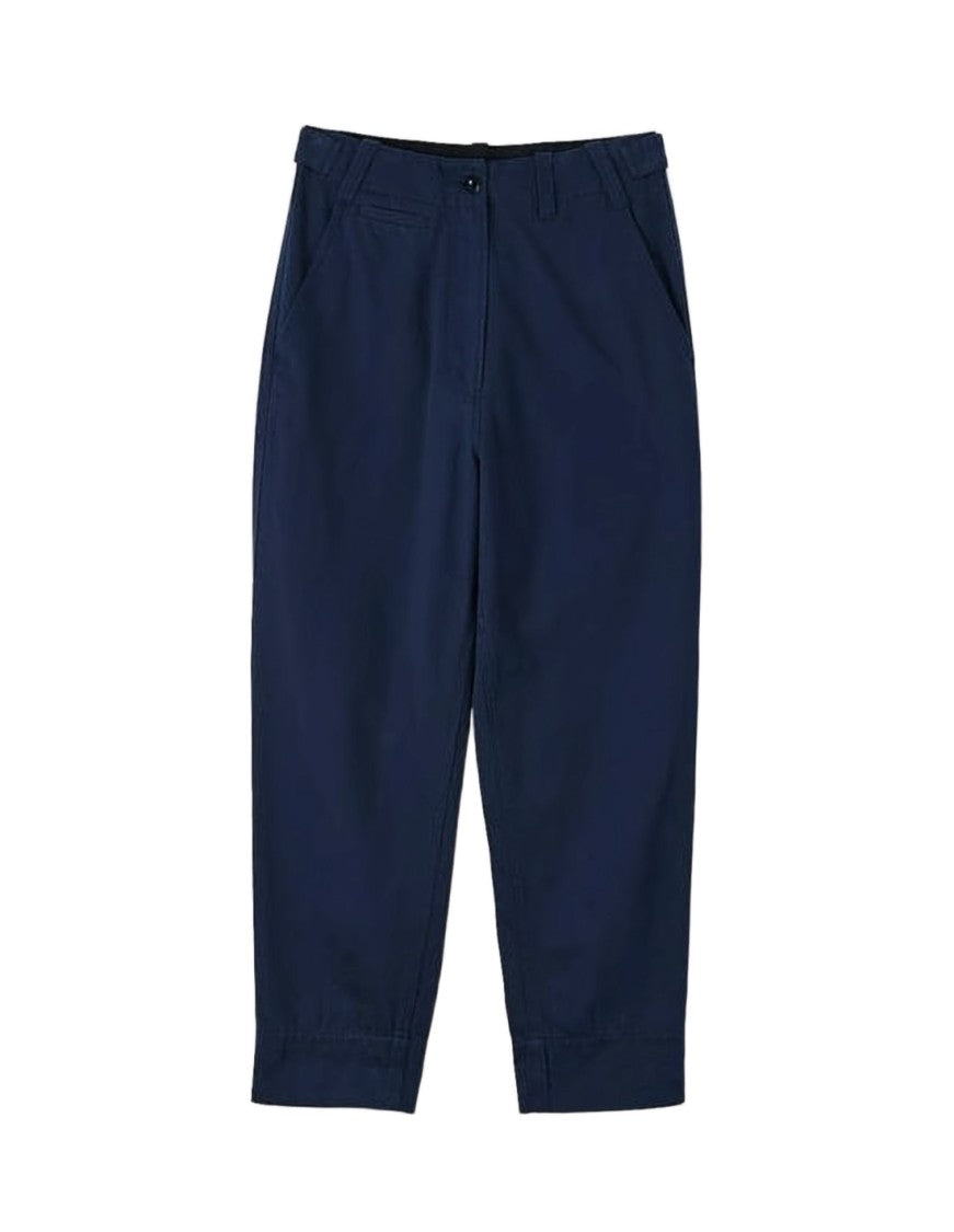 Margaret Howell Tailored Blue Straight Pants With Pleated Details