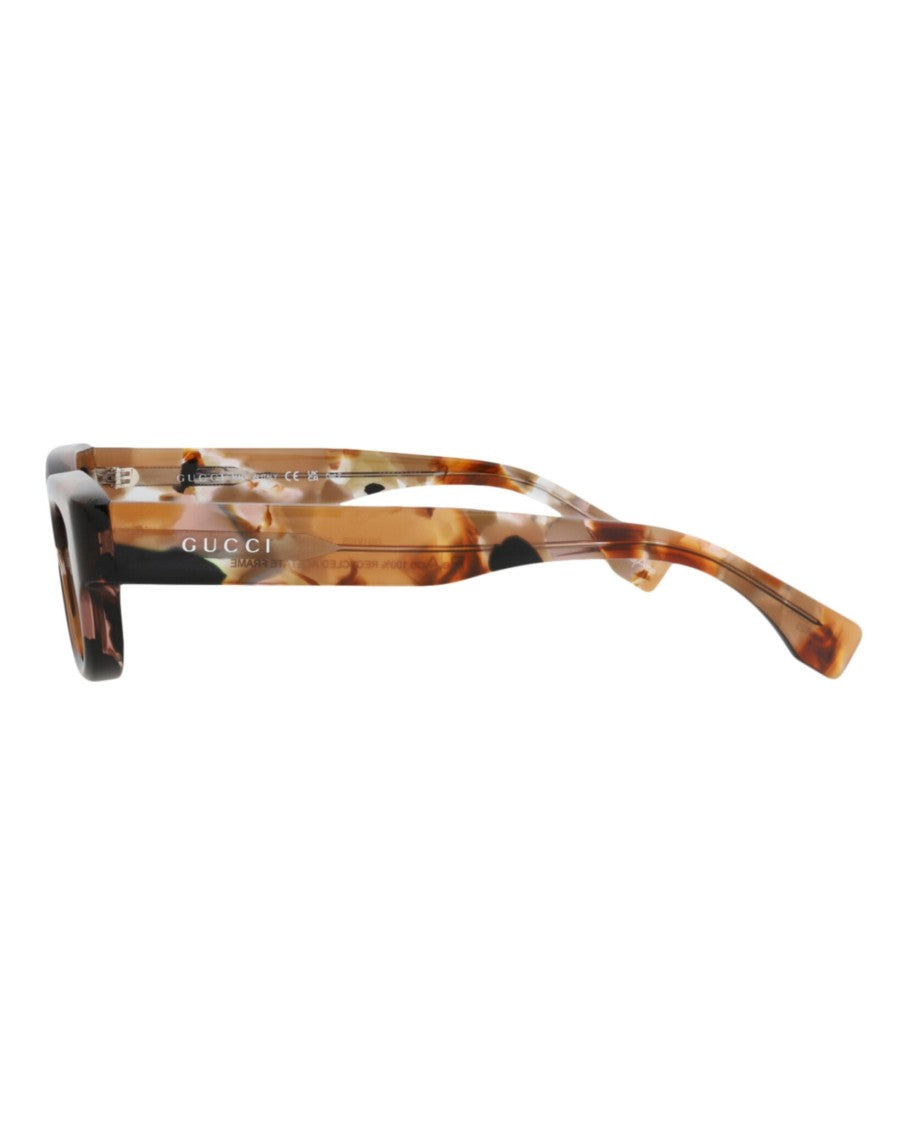 Gucci Square-Frame Recycled Acetate Sunglasses With Tortoiseshell Pattern