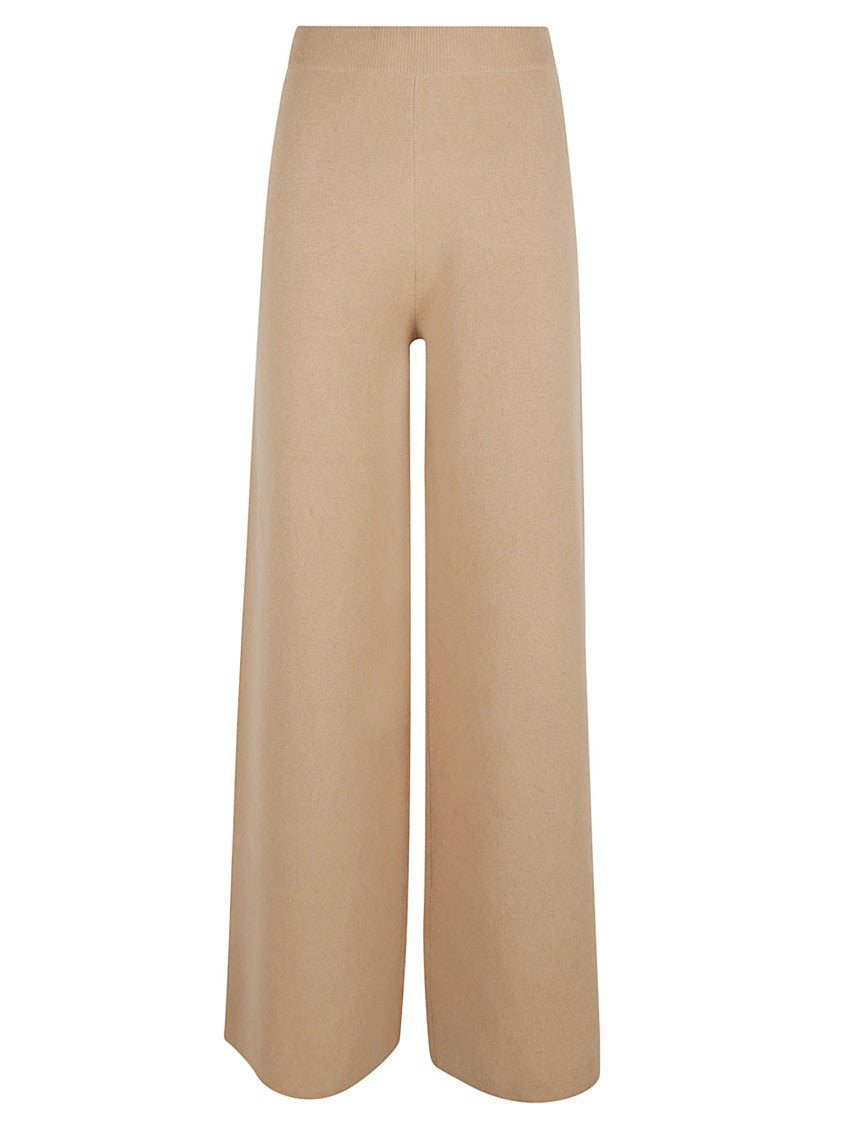 Max Mara High Waist Wide-Leg Trousers In Soft Wool-Cashmere Blend