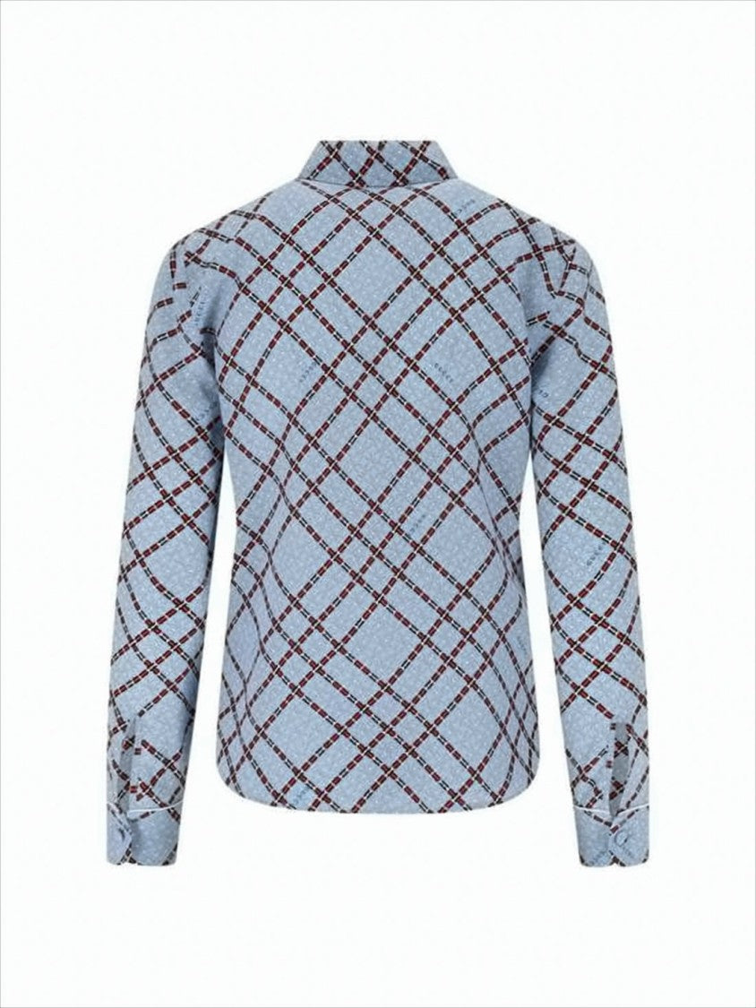 Gucci Silk Long-Sleeved Shirt With Geometric Pattern