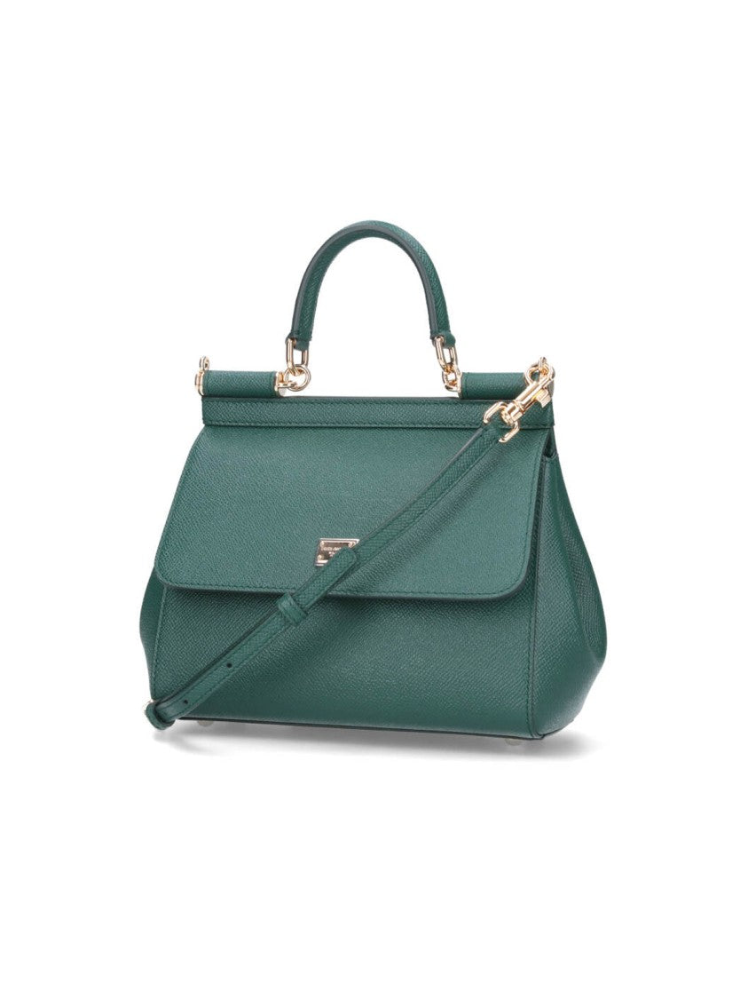 Dolce & Gabbana Sicily Green Medium Calfskin Shoulder Bag