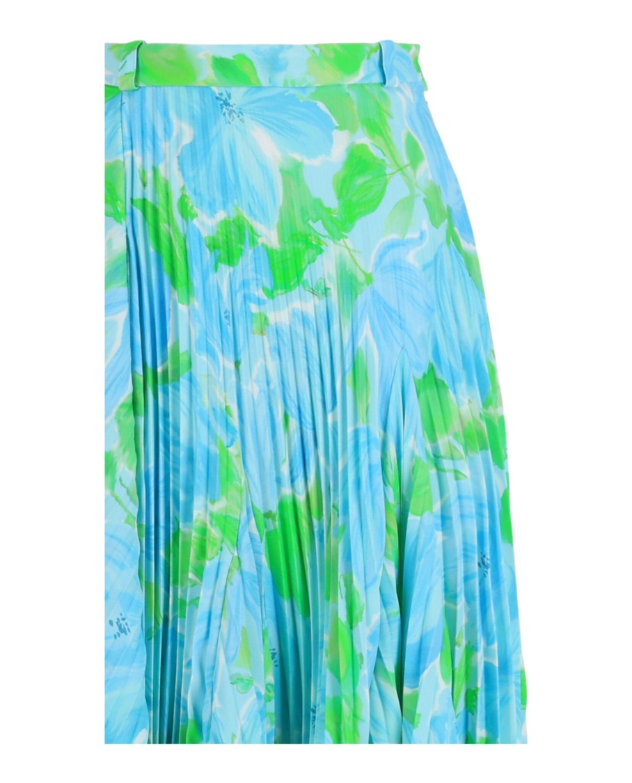 Balenciaga Dynasty Floral-Print Pleated Skirt