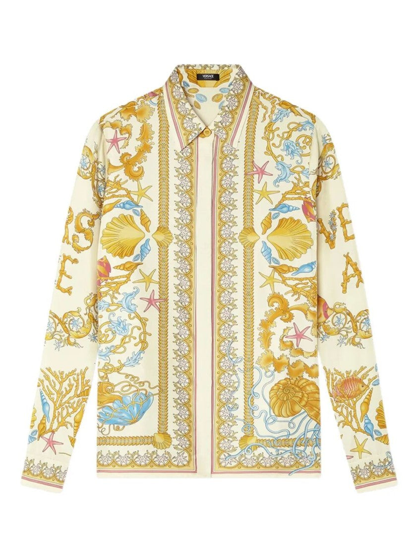 Versace `Underwater Barocco Foulard` Formal Shirt