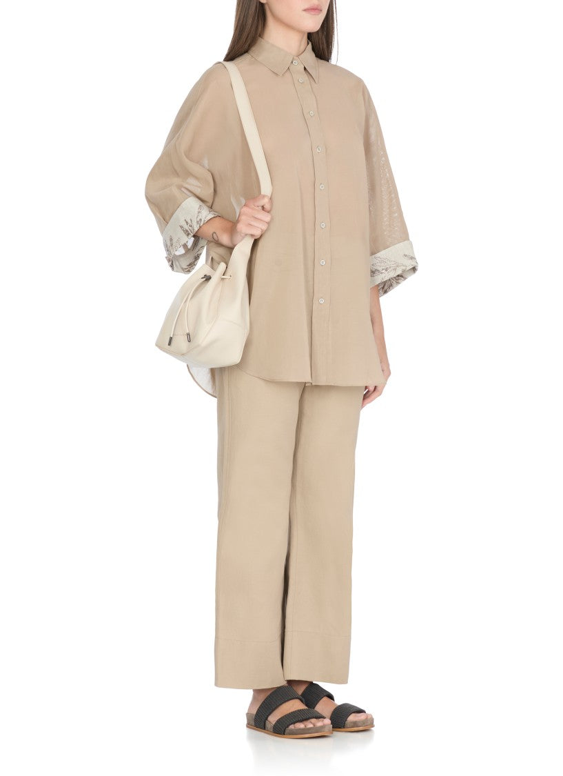 Brunello Cucinelli Cotton And Linen Pants