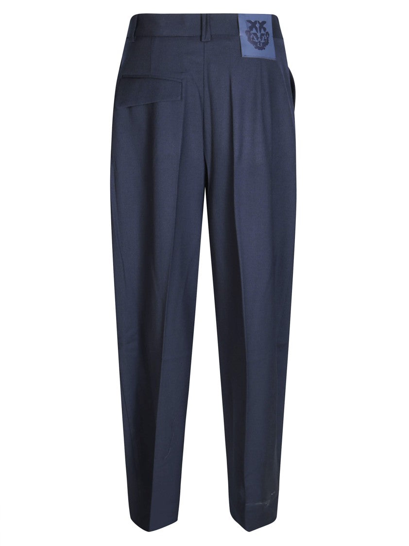 Pinko Balbino Diagonale Embossed Straight-Leg Pants