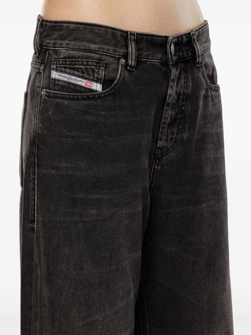 Diesel Wide-Leg Black Jeans With Classic Five-Pocket Styling