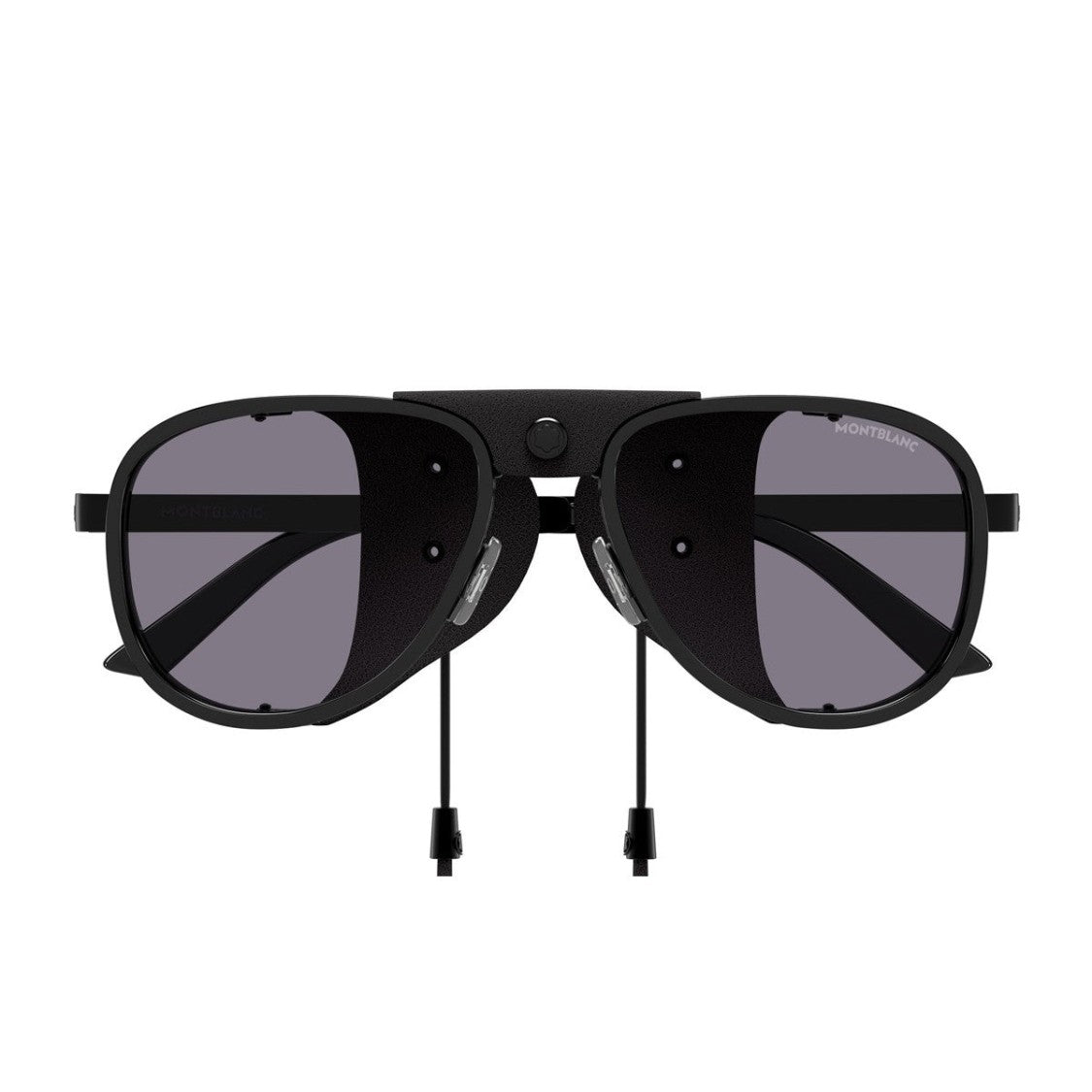 Montblanc Black Linea Extreme Metal Square Sunglasses