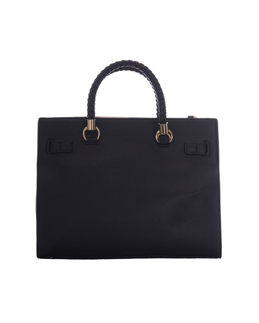 Liu Jo Black Satchel M Textured Vegan Leather Bag