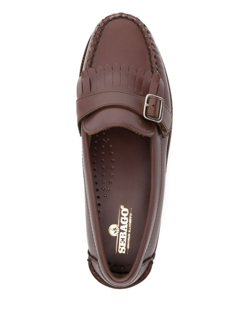 Sebago Moccasin-Toe Leather Loafers With Decorative Strap