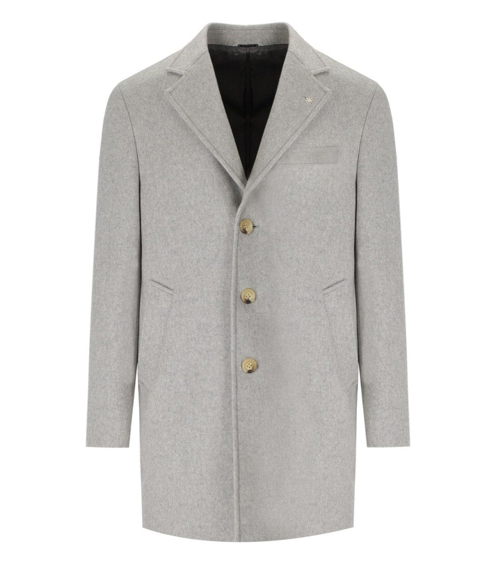 Manuel Ritz Grey Single-Breasted Coat