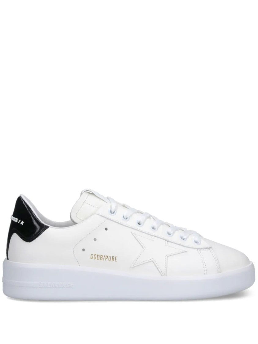 Golden Goose White Pure Star Minimalist Low-Top Leather Sneakers