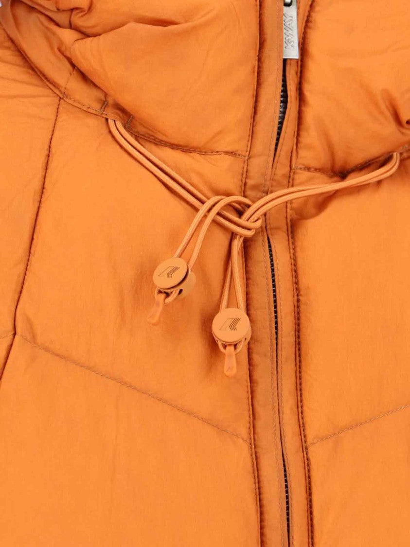 K-Way Classic Orange Casual Jacket With High Collar