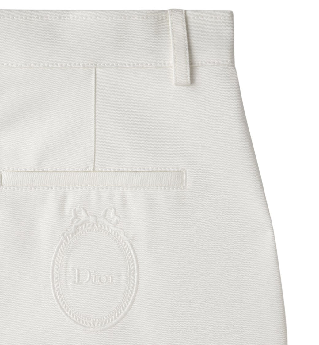 Christian Dior White Tailored Minimalist Embossed Logo Shorts