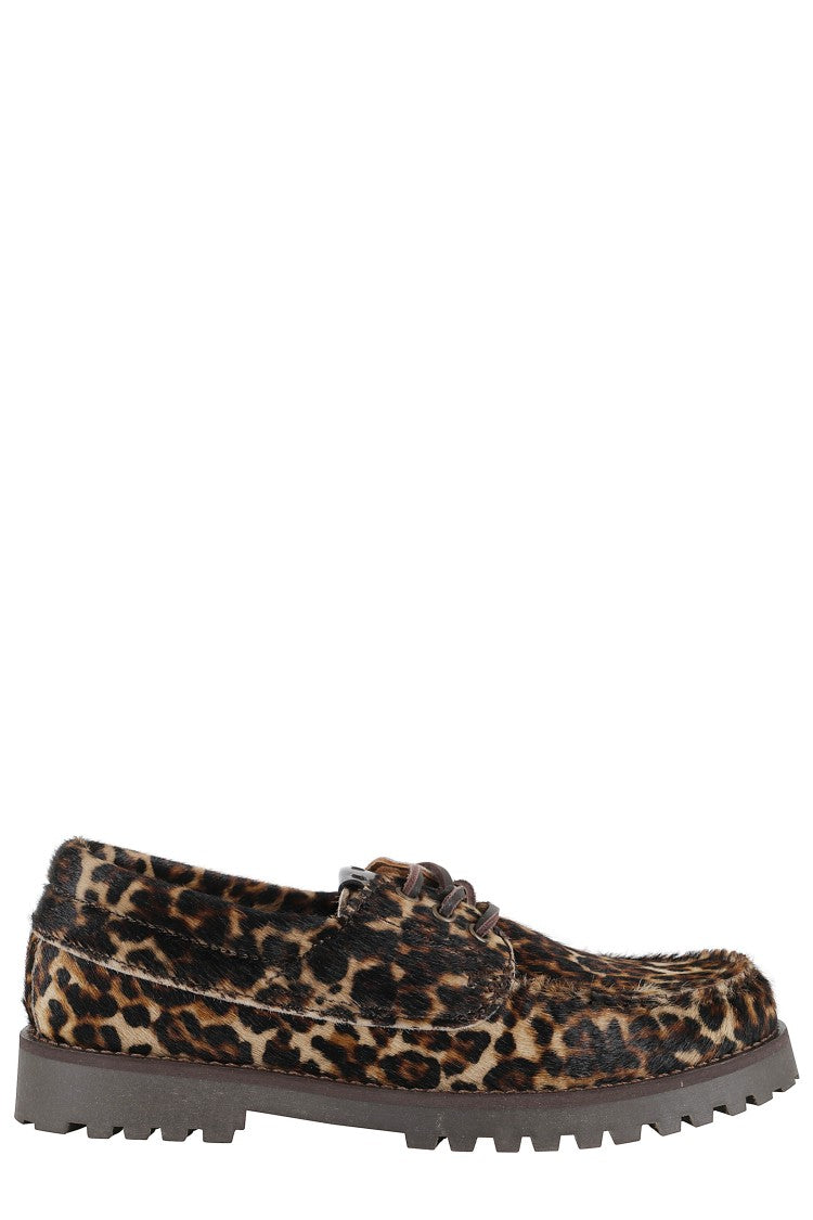Copenhagen Studios Leopard Print Pony Skin Loafers