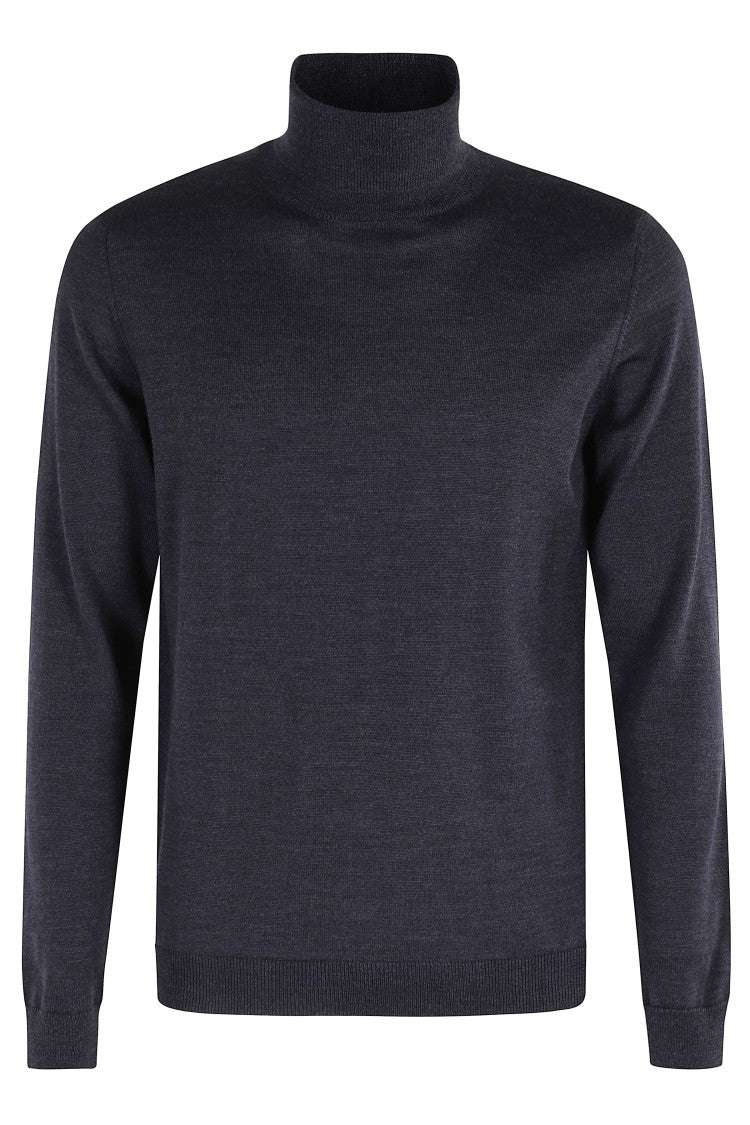 Roberto Collina Fitted Denim Turtleneck With High Collar