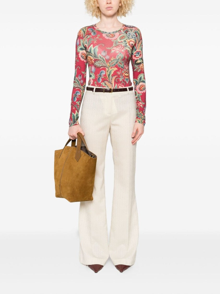 Etro Floral Pattern Long-Sleeved Knitwear Sweater