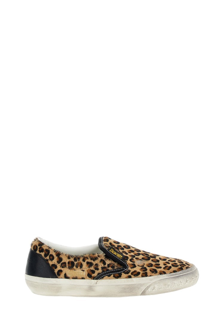 Golden Goose Slip-On Sneakers With Leopard Print And Branded Details